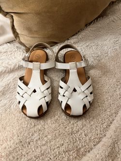 White Girl Kid Sandals Size 10