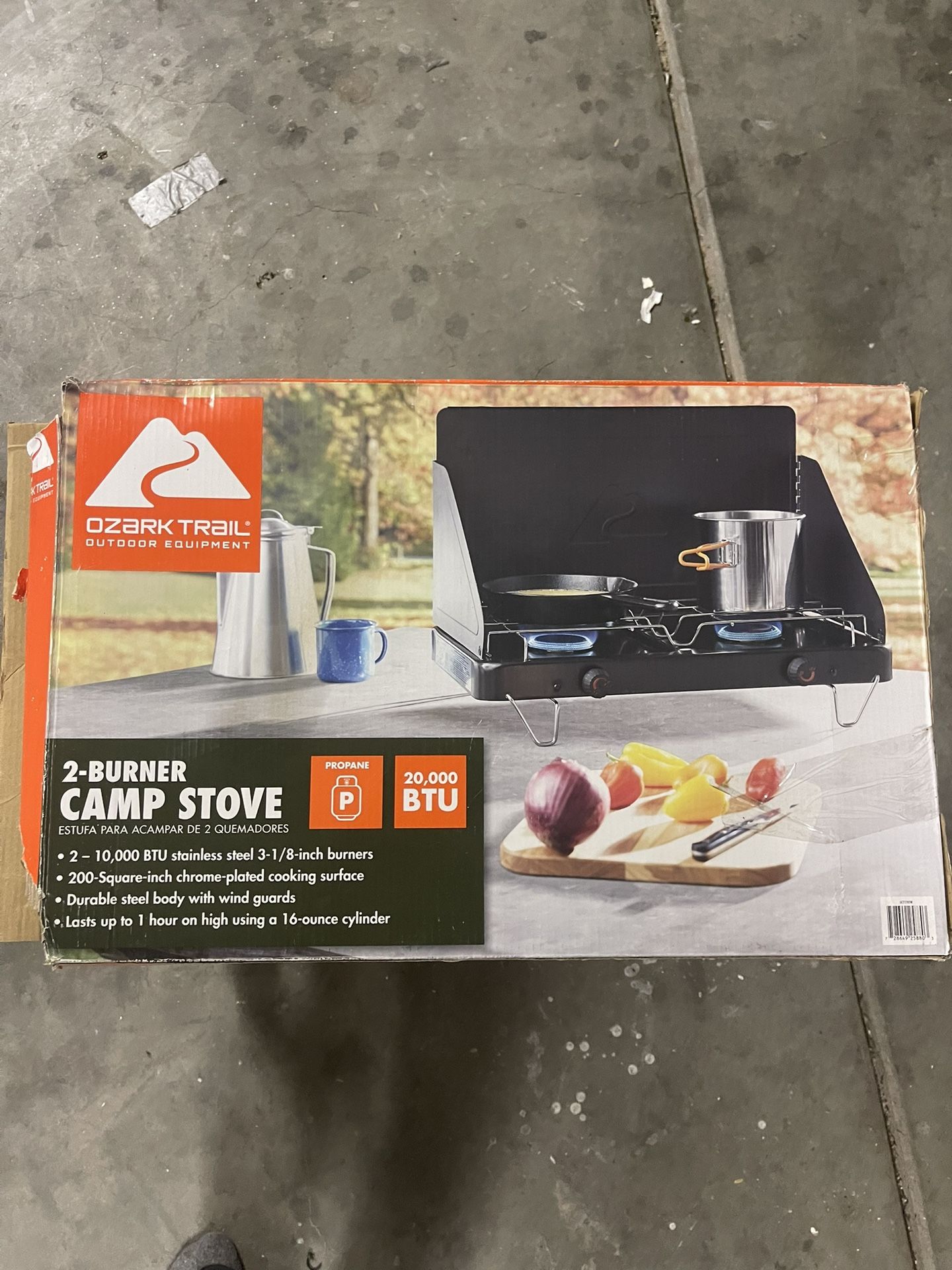 camp stove Ozark Trail 2 Burner Propane Camping 20000 BTU
