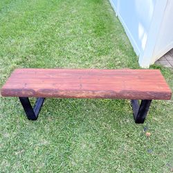 Selling a wooden bench.