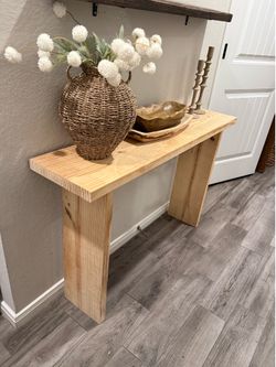 RH inspired solid wood console