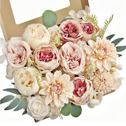 Artificial flowers and eucalyptus garlands