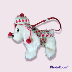 Poochie & Co poodle dog puppy Christmas purse plush bag