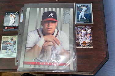 Chipper Jones Baseball Card Lot w/ Large Donruss Studio Portrait Card