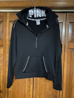 Victoria’s secret’s pink brand black fleece lined half zip
