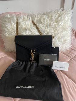 YSL Cassandra Medium Chain Bag Leather and Suede