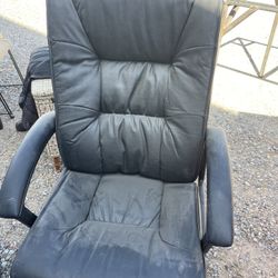 Black leather office chair  I have 2  $35 each