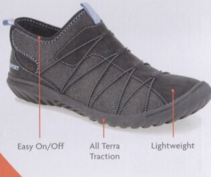 JSPORT Women's Sprint Lightweight Easy On/Off Shoes ~ Charcoal ~ Size 9