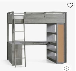 Pottery Barn kids camp loft bed with desk