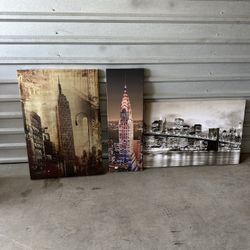 Lot Of NY City Printed Canvas 