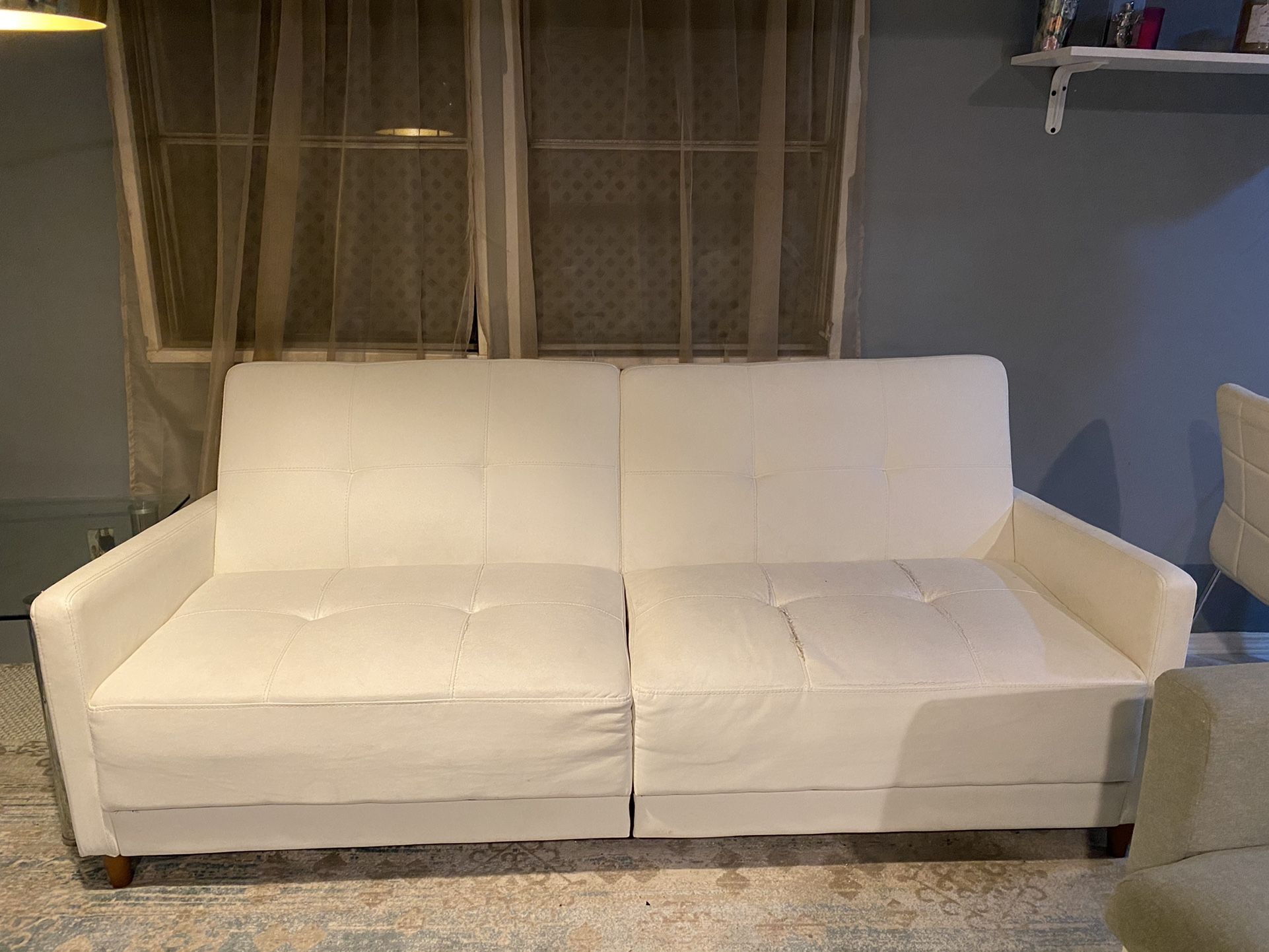 White Leather Futon