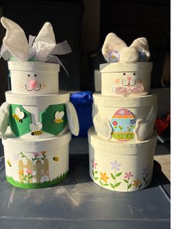 Set of Decorative Bunny Boxes