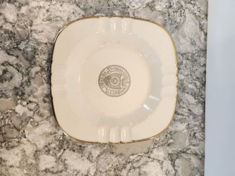 Vintage Ohio State Ashtray, Gold Trimmed 7"