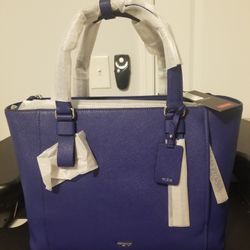 Tumi Park Leather Tote - Cobalt Blue