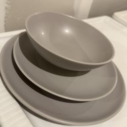 Open Kitchen By Williams Sonoma Matte Gray 16-Piece Dinnerware Set (x3)
