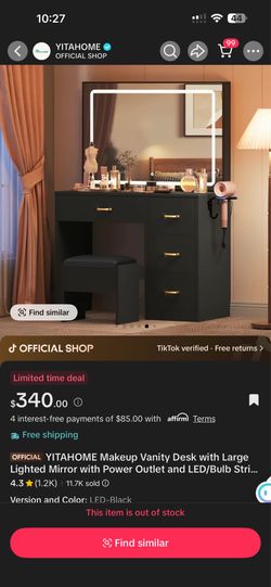 Black LED Vanity