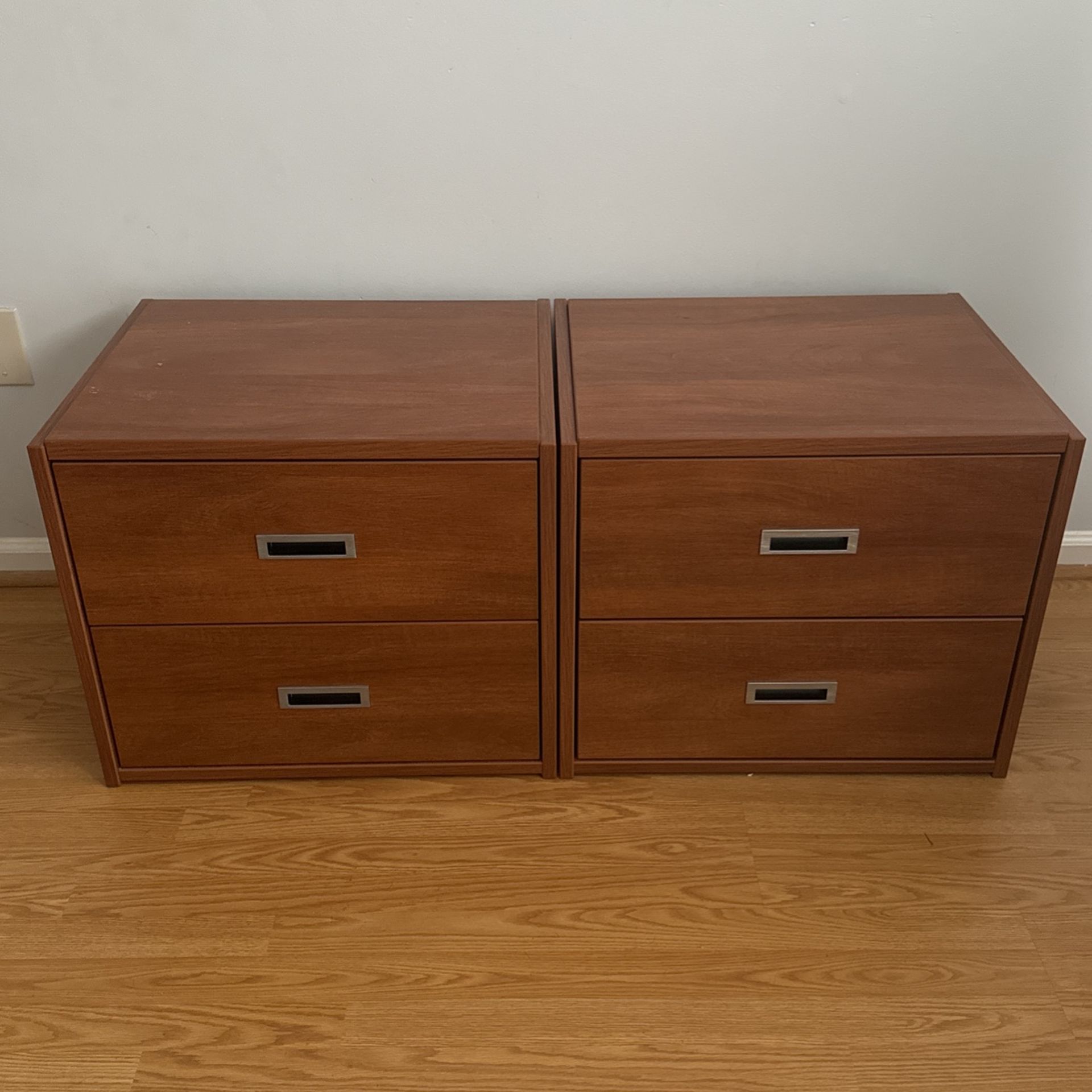 Two Strong Oak Storage Cabinets
