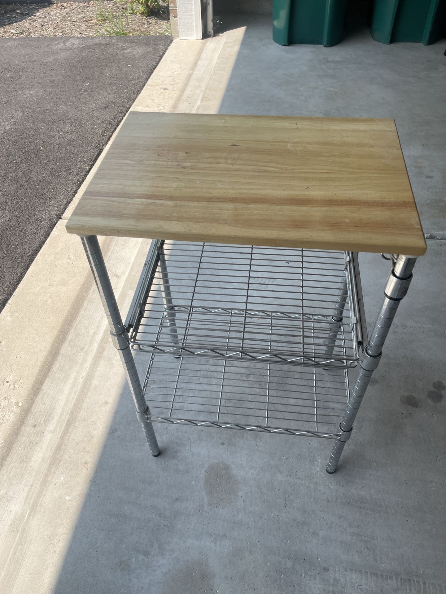 Wood Top Chrome Rack