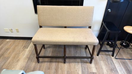 Upholstered Counter Height Bench with Back