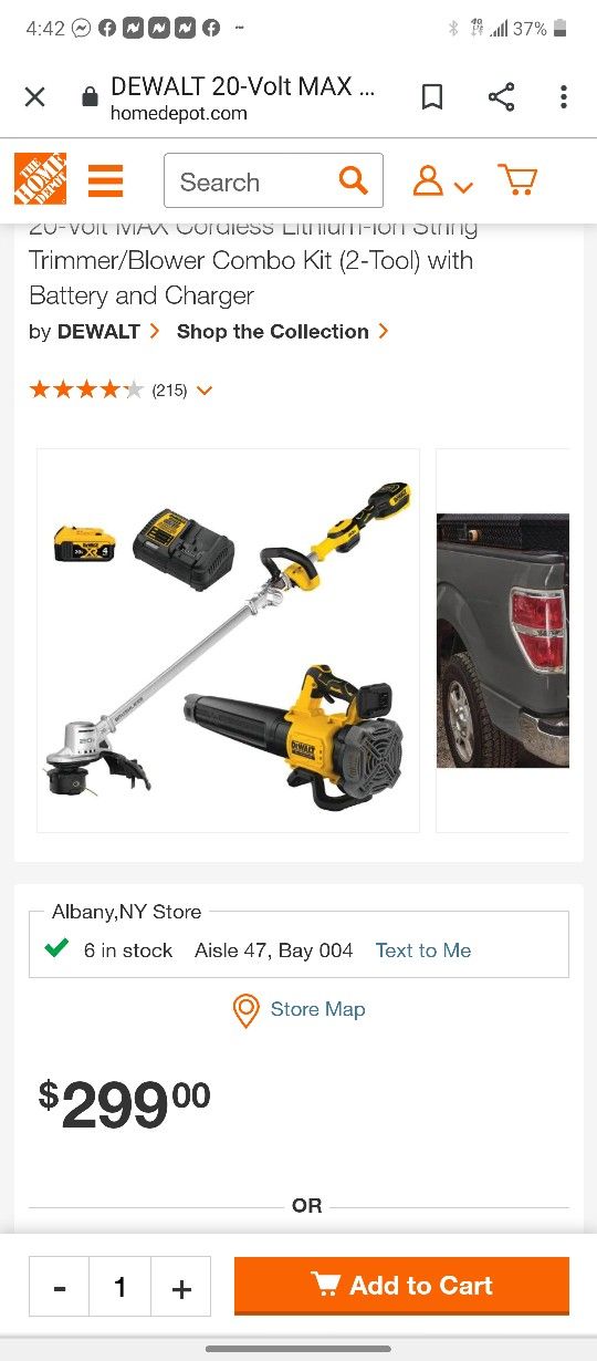 DeWalt Lithium Ion Battery Powered Combo Trimmer Blower Set