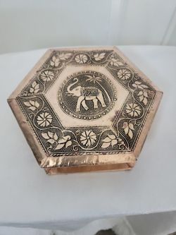 Vintage Metal/wood Trinket Box