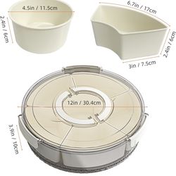 Divided serving tray with lid and handle