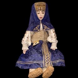 VTG 29" Large RUSSIA MOSCOW ALEXANDRA Cloth Doll "VASILISA" Handmade Tags & Card