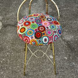 Vanity Stool New Upholstery Fabric 
