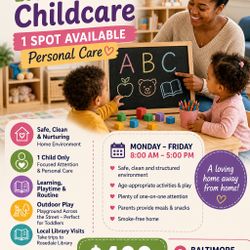 Ms. Buttercup Childcare – 1 Spot Available