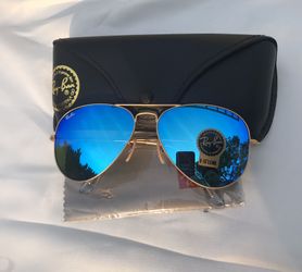 Blue Mirror Lenses Aviator 3025 Sunglasses 