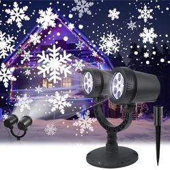 Christmas Projector Lights Outdoor, Snowflake Projector Dynamic Christmas Projector Lights Waterproof LED Snowfall Projector Lights for Indoor Outdoor