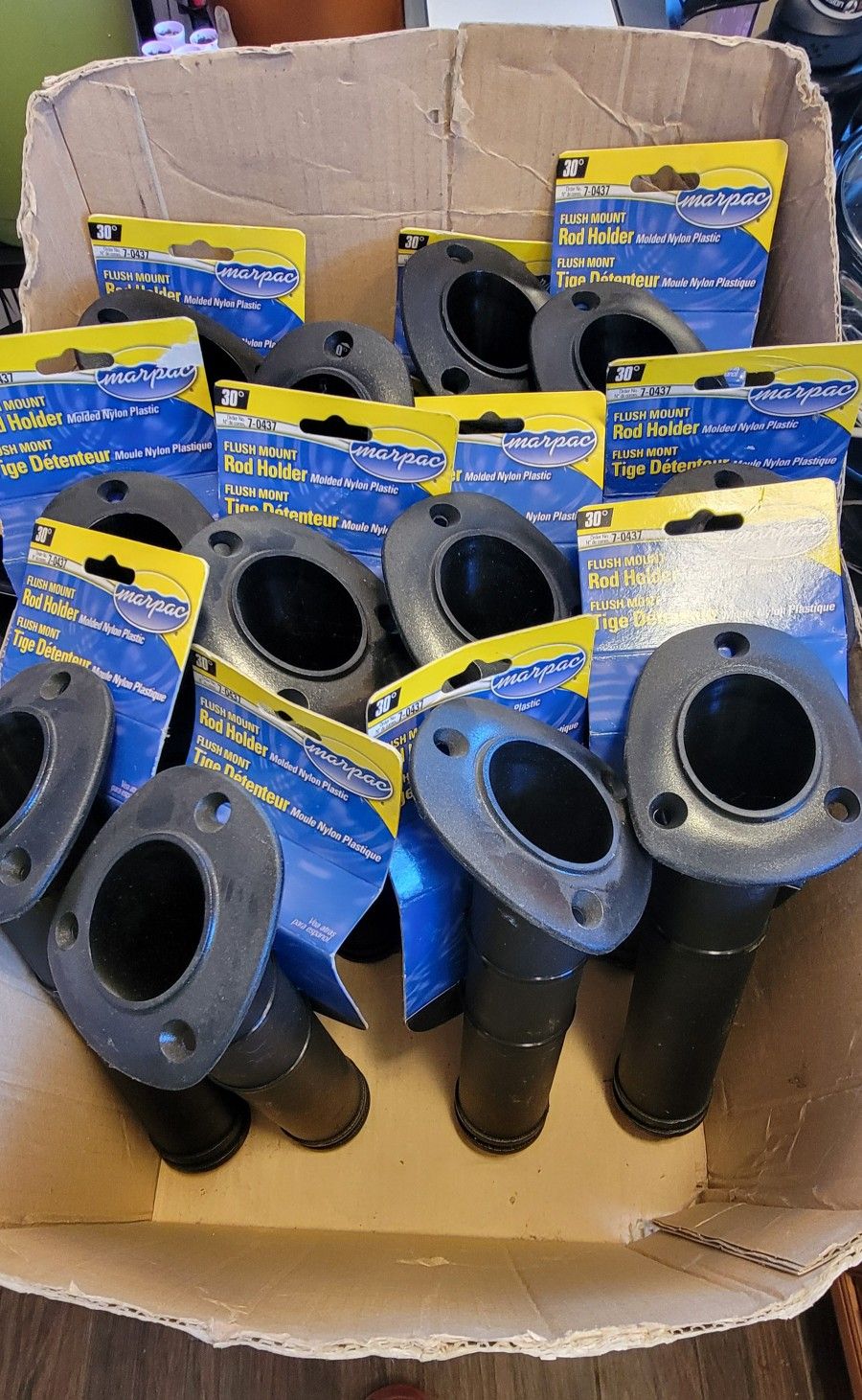 12 Flush Mount Rod Holder (Bulk) ( Black )