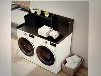 Brand new washer dryer countertop topper with 2 fabric bins