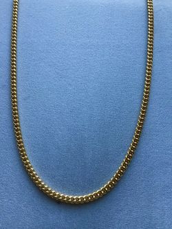 24” Cuban Necklace Thin 4mm 14k Gold Plated *Pickup Boca Raton