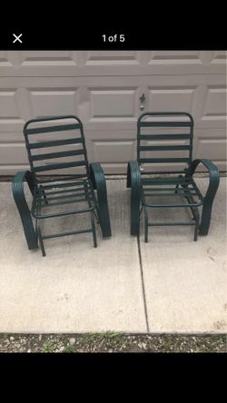 Outdoor  Green metal chairs set Black Friday $40.00 Till December 1,2025