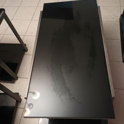 Coffee Table Two End Tables (Black Glass)