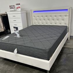 New Queen Bed Frame With Mattress 