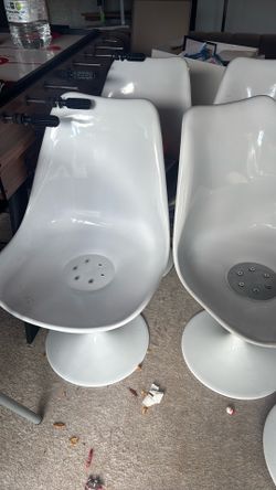 White retro swivel chairs