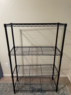Black 4-Tier Wire Shelving Unit
