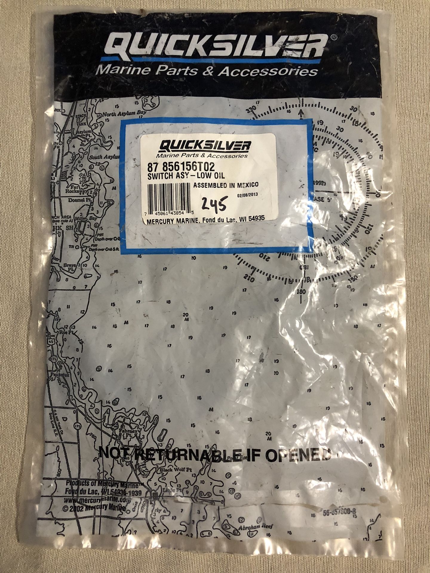 Quicksilver Mercury Marine Boat Low Oil Switch 87-856156T02