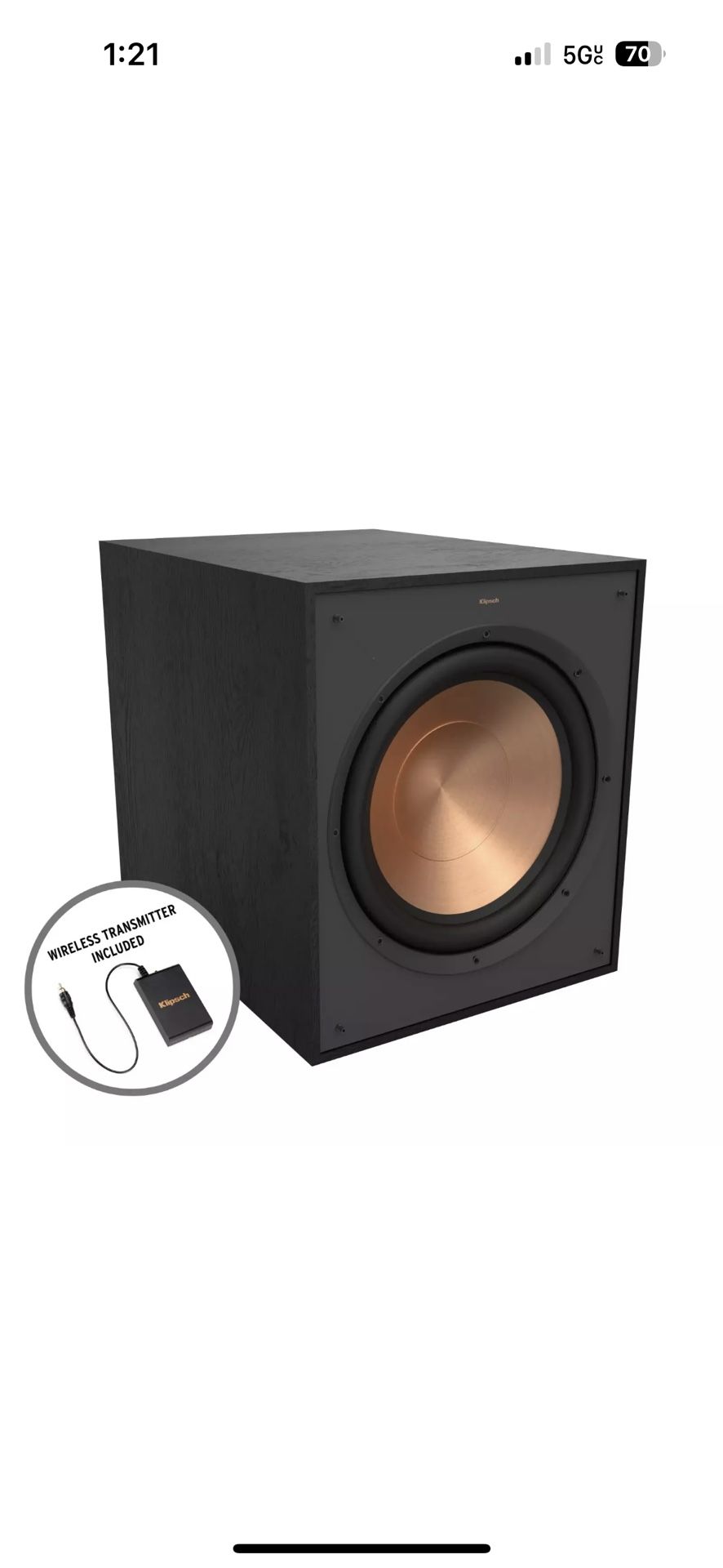 12" Klipsch High-Performance Wireless Subwoofer R-120SWI ( 2023 model )