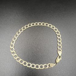 14k Diamond Cut Curb Link Bracelet 