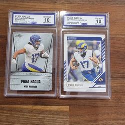 2X PUKA NACUA Slabs CCG GEM MINT 10 Leaf Rookie RS#69  Panini #25 