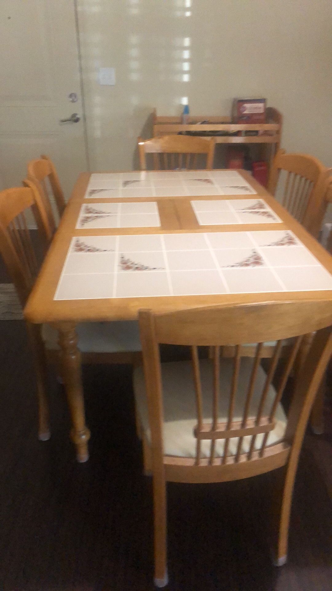 Wood And Tile Kitchen Table