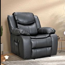 Black Reclining Chair With Massage And Heat 