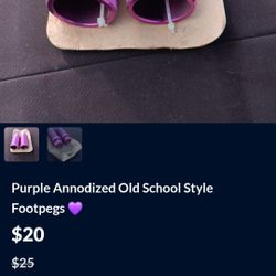 Bmx Purple Annodized Foot Pegs Old School Bmx Styling