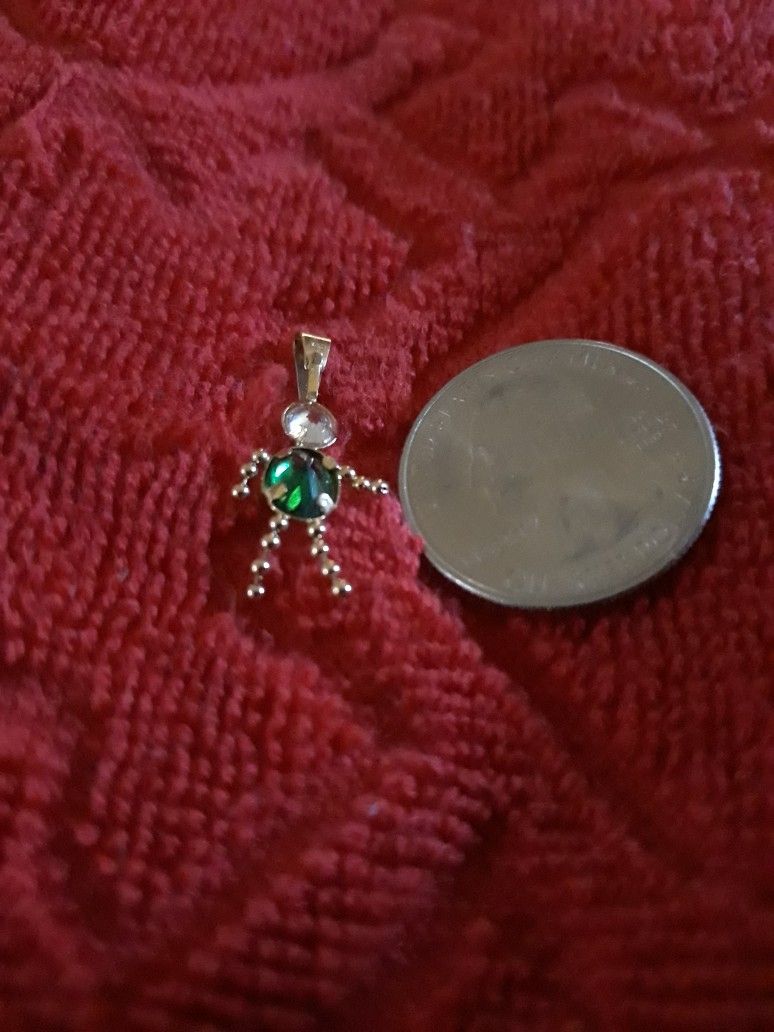 14K Gold Green Birthstone For May Boy Pendant