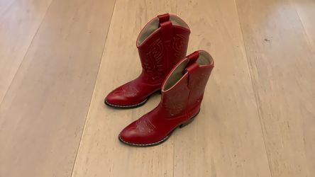 Like new genuine leather kids red cowboy boots