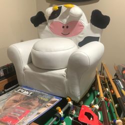 Kids Cow Plush Rocker And Foot Rest