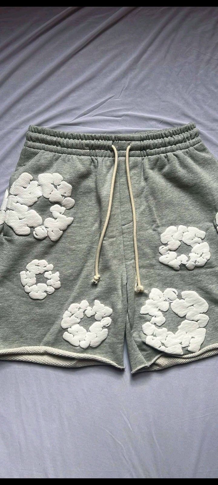 Small Gray Denim Tear Short