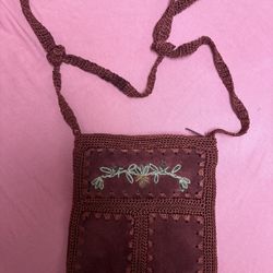 Cute Velvet Burgundy Crossbody